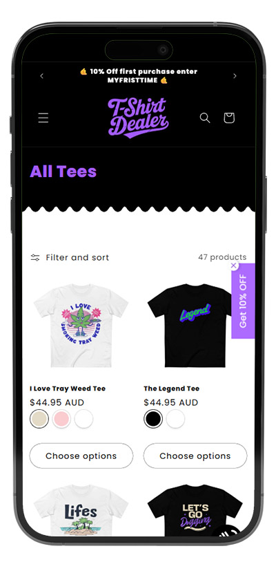 Portfolio Mobile 2T shirt Deal