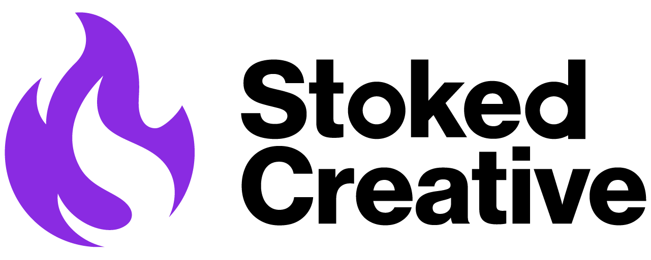 Stoked logo purple black