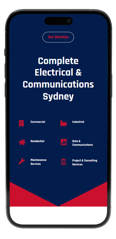 Screenshot of mobile web design for Sterling Power. Screenshot of mobile web design for Sterling Power.