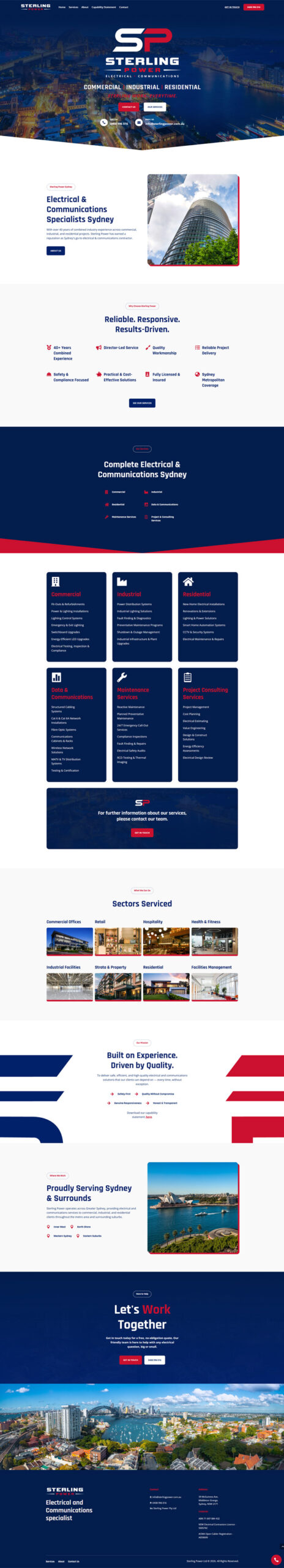 Screenshot of Web design for Sterling Power. Screenshot of Web design for Sterling Power.